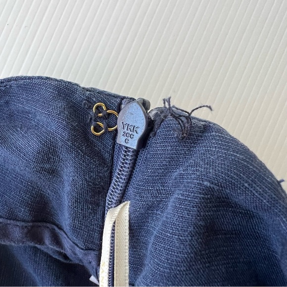 Sancia Culotte Shorts Linen Blend Pleated High Waist Navy Blue Tennis Size M - Picture 8 of 12
